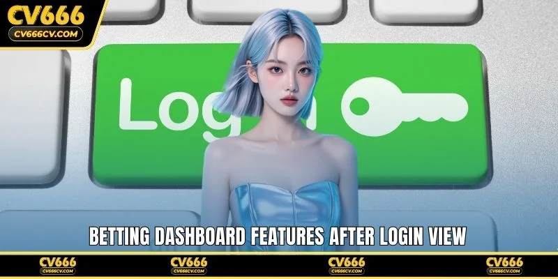 Betting dashboard features after login view