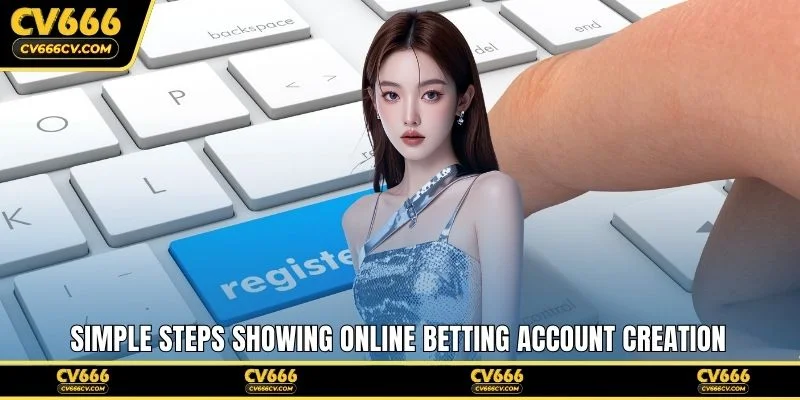 Simple steps showing online betting account creation